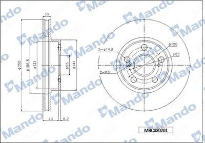 Диск тормозной  2шт MBC030203 MANDO