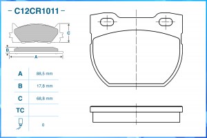 Тормозные колодки задние Low Metallic C12CR1011 C12CR1011 CWORKS