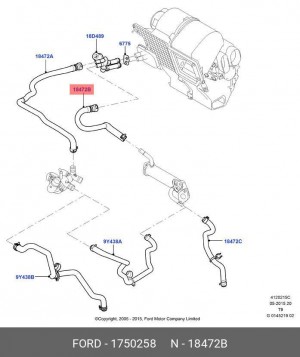 Шланг FORD Transit (06-13) отопителя салона OE 1 750 258 FORD