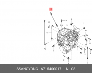 Датчик кислорода SSANGYONG Actyon (10-) (D20) OE 6715400017 SSANG YONG