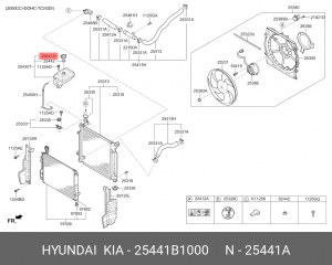 Крышка бачка расширительного KIA Optima (15-) OE 25441B1000 HYUNDAI KIA