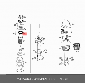 подшипник опоры амортизатора!\ MB A 204 321 00 83 MERCEDES BENZ