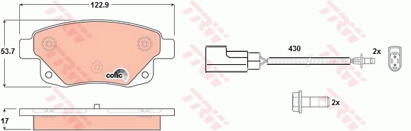 Колодки тормозные FORD Transit (06-) задние (4шт.) TRW GDB1725 TRW