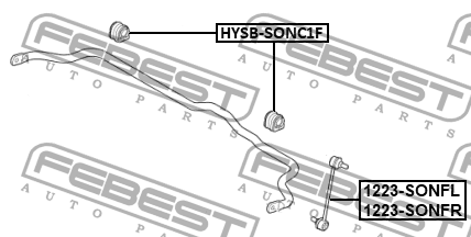 Втулка переднего стабилизатора D21 HYSB-SONC1F HYSBSONC1F FEBEST