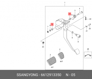 Втулка SSANGYONG Actyon (06-),Kyron (05-),Actyon Sports (06-/12-) педали тормоза 6612913350 SSANG YONG