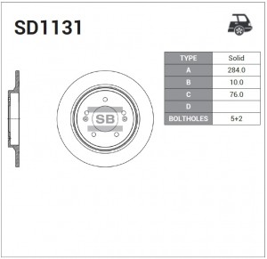 Диск тормозной задний HYUNDAI TUCSON, ix35, KIA OPTIMA 2010- SD1131 SD1131 SANGSIN