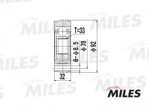 ШРУС внутренний VW G2/G3/POLO/CADDY/SEAT IBIZA 1.0-1.9D 83-99 (GKN 302229) GA100 GA10031 MILES