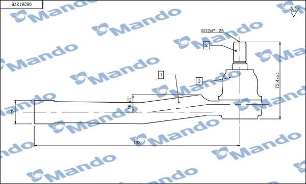 Наконечник рулевой левый DSA020621 DSA020621 MANDO