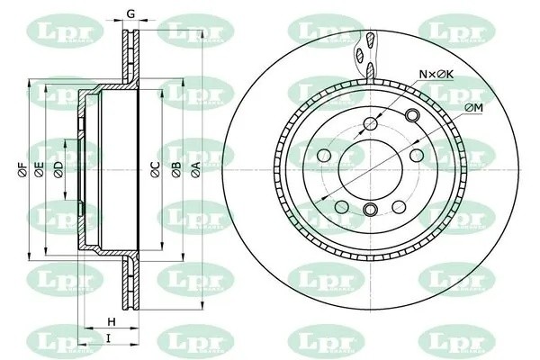 Диск тормозной LAND ROVER Range Rover (10-12) задний (1шт.) LPR A4017V LPR
