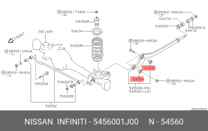 Сайлентблок, передний переднего рычага NISSAN 54560-01J00 5456001J00 NISSAN