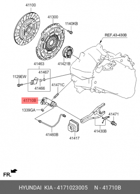 Цилиндр сцепления рабочий 4171023005 HYUNDAI KIA