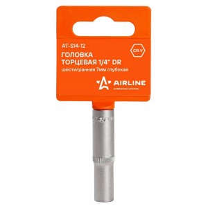Головка торцевая 1/4" ( 7) "AIRLINE" (шестигранная) глубокая AT-S14-12 AIRLINE