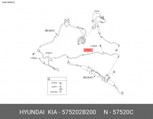 Трубка HYUNDAI Santa Fe (06-12) гидроусилителя OE 575202B200 HYUNDAI KIA