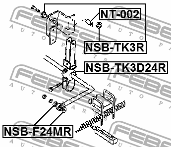 ВТУЛКА ЗАДНЕГО СТАБИЛИЗАТОРА D24.3 подходит для NISSAN CABSTAR F24M 2006.09- [EL NSB-TK3D24R FEBEST