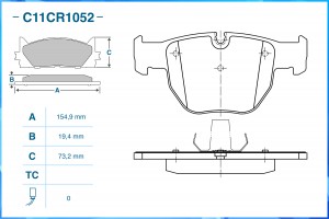 Тормозные колодки передние Low Metallic C11CR1052 C11CR1052 CWORKS