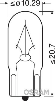 Лампа 24V W2W W2.1x9.5d OSRAM 2840 OSRAM