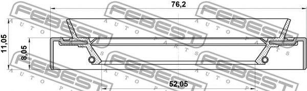 Сальник передн ступицы (54X76X8X11) MITSUBISHI LANCER 1995-2003 95HDS-54760811X 95HDS-54760811X FEBEST