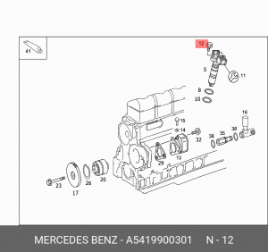болт крепления форсунки !M10 \MB A 541 990 03 01 MERCEDES BENZ