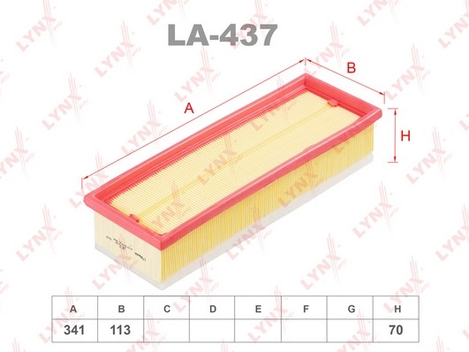 Фильтр воздушный LA-437 LA437 LYNXAUTO
