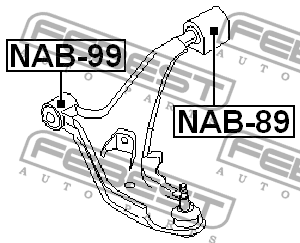 Сайлентблок рычага передний NISSAN PRIMERA P11 1996-2001 NAB-99 NAB-99 FEBEST