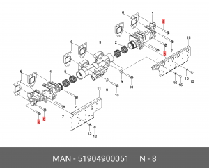 Болт M10X50-1.4980-E14-SD-HOCHWARMF 51904900051 MAN