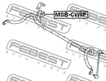 Втулка стабилизатора передняя MITSUBISHI OUTLANDER CW# 2006-2012 (22мм) MSB-CW8F MSB-CW8F FEBEST