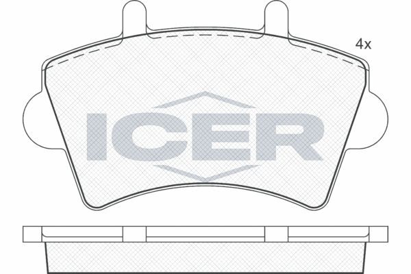 141442 колодки дисковые передние !\ Renault Master 1.9DTi-2.5DCi 00>, Opel Movan 141442 ICER