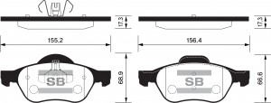 Колодки тормозные RENAULT MEGANE II/SCENIC II передние SP1414 SP1414 SANGSIN