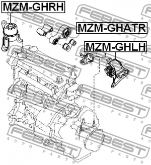 Опора двигателя правая MAZDA 6 GH 2008-2013 MZM-GHRH MZM-GHRH FEBEST