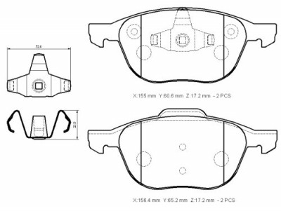 Колодки тормозные дисковые передние ПОДХОДЯТ ДЛЯ Ford Focus II 04 AN-717K AN717K AKEBONO