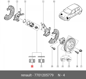 Подшипник ступицы ЛАДА Vesta,Largus RENAULT Logan,Sandero передней OE 7701205779 RENAULT