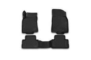 Коврик салона NISSAN Qashqai (J11F) (15-) 3D полиуретан черный (4 предм.) ELEMEN CARNIS00061 ELEMENT