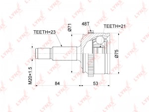 ШРУС внешний CO-3926A CO-3926A LYNXAUTO