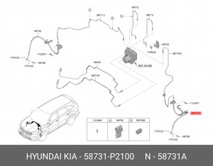 ШЛАНГ ТОРМОЗНОЙ СИСТЕМЫ 58731-P2100 58731P2100 HYUNDAI KIA