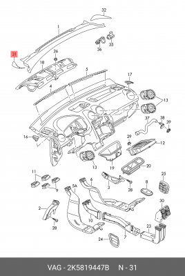 VW CADDY III (2004>) 2K5 819 447 B VAG