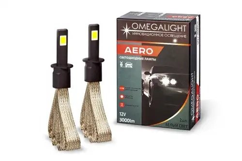 Лампа светодиодная 12V H7 PX26d 3000Lm (2шт.) Aero OMEGALIGHT OLLEDH7AERO2 OMEGALIGHT