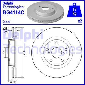 BG4114C диск тормозной передний!\ Toyota RAV4 2.0/2.2D 06> BG4114C DELPHI