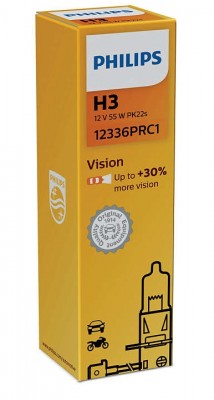 Лампа 12V H3 55W PK22s +30% Premium PHILIPS 12336PRC1 PHILIPS