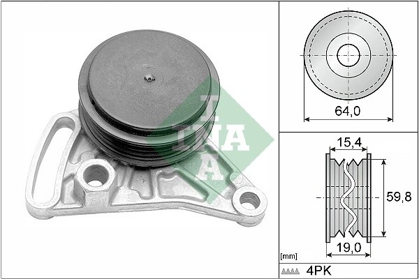 ролик натяжной! с кондиционером\ Audi A4/A6, VW 1.6/1.8/1.9TDi 95> 531 0309 10 INA