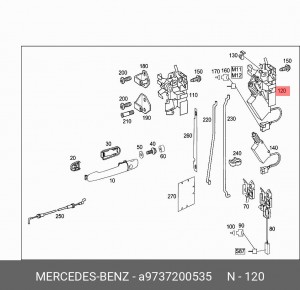Замок двери КамАЗ-5490 A9737200535 MERCEDES BENZ