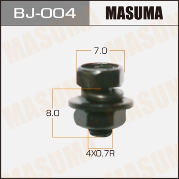 Болт М4.0x0.7х8.0 с гайкой, шайбой и гровером набор 15шт. MASUMA BJ004 MASUMA