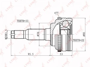 ШРУС наружный CHEVROLET Lacetti (05-) комплект LYNX CO-1808A LYNXAUTO