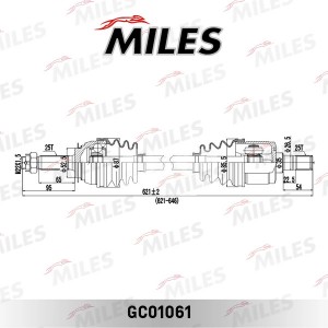 Привод в сборе левый HYUNDAI ACCENT 99- GC01061 GC01061 MILES