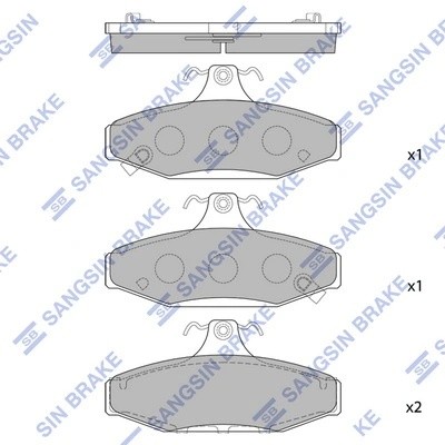 Колодки тормозные SSANGYONG Musso,Korando (95-) задние (4шт.) SANGSIN SP1066 SANGSIN
