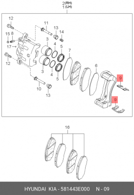 KIA SORENTO (2003-2009) 581443E000 HYUNDAI KIA