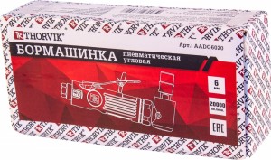 бормашинка! пневматическая угловая 20000 об/мин, патрон 6мм, L157мм\ AADG6020 THORVIK