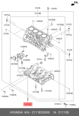 болт масляного насоса! M10\ Hyundai Sonata 06>/Tucson 09> 211182G000 HYUNDAI