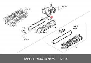 прокладка впускного коллектора! (м)\IVECO DAILY F1A/C 504107629 IVECO