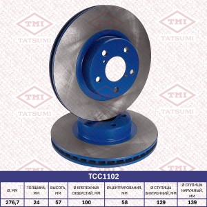 Диск тормозной передний вентилируемый SUBARU Forester/Impreza/Legacy 89- TCC1102 TCC1102 TATSUMI
