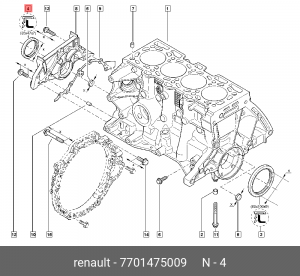 Сальник распредвала RENAULT 7701 475 009 7701475009 RENAULT